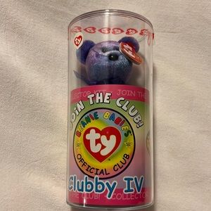 Clubby IV Bear ~ TY Plush Beanie Baby Official Club #4996 2001 ~  Retired SEALED